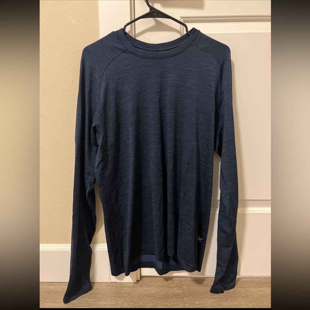 Lululemon Movement is Medicine Shirt Mens Large Dark Blue  Long Sleeve Active